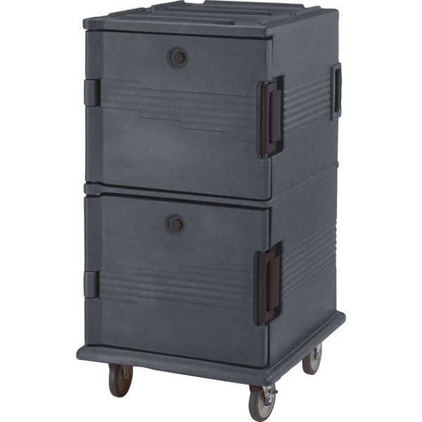 Cambro UPC1600191 Ultra Camcart® 2-Compartment Insulated Food Pan Carrier, 24-Pan Capacity, Granite Gray