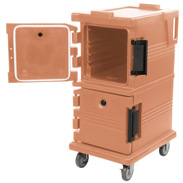 Cambro UPC600157 Ultra Camcart® 2-Compartment Insulated Food Pan Carrier, 8-Pan Capacity, Coffee Beige