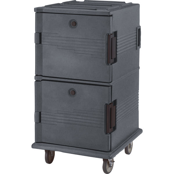 Cambro UPC1600HD191 Ultra Camcart® 2-Compartment Heavy Duty Insulated Food Pan Carrier, 24-Pan Capacity, Granite Gray