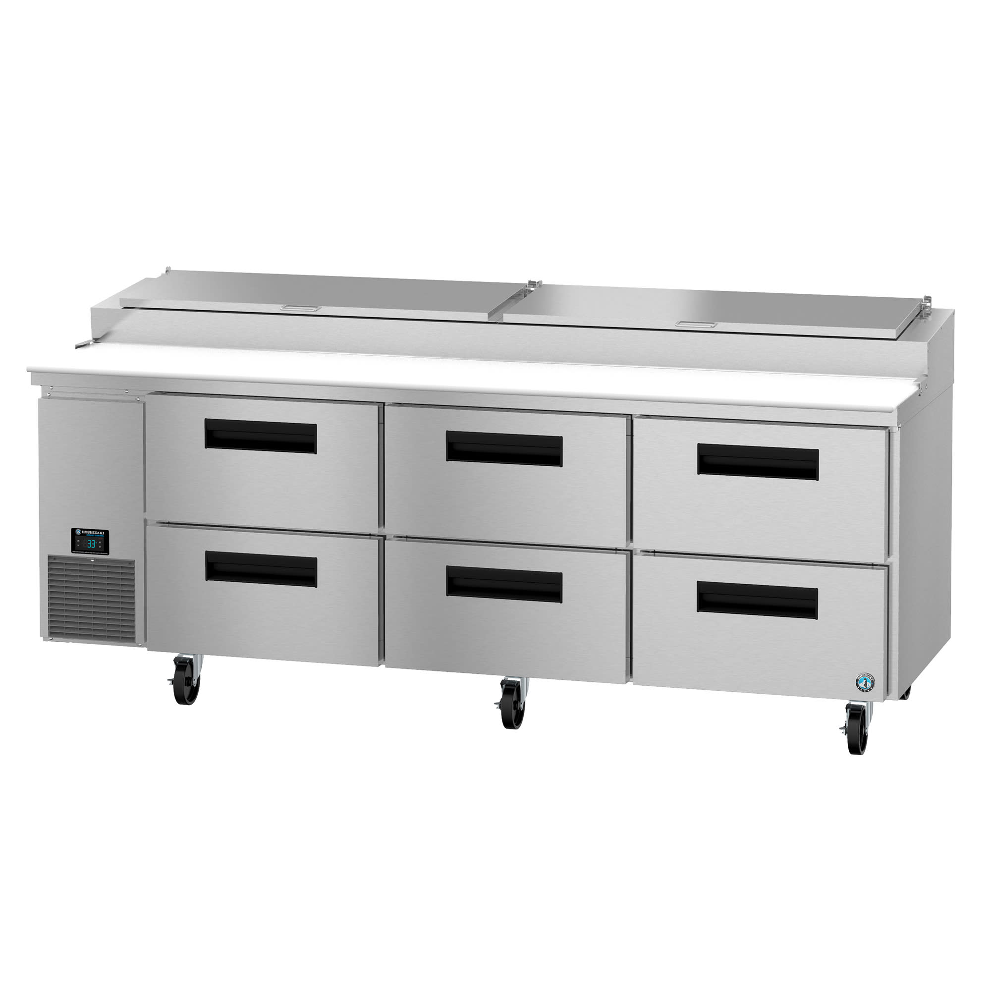Hoshizaki PR93B-D6 Steelheart 93" 6-Drawer Refrigerated Pizza Prep Table