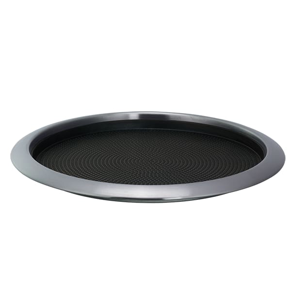 Service Ideas TR1412RI Tray with Removable Insert, 12" Round, Stainless Steel, Brushed