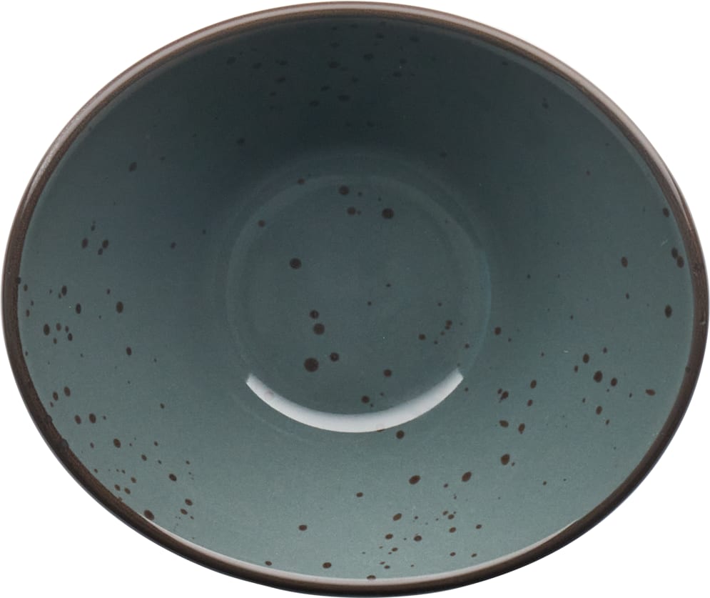 International Tableware SH-910-LN Splash Stoneware Lunar Blue w/Dark Brown Oval Bowl (7oz)