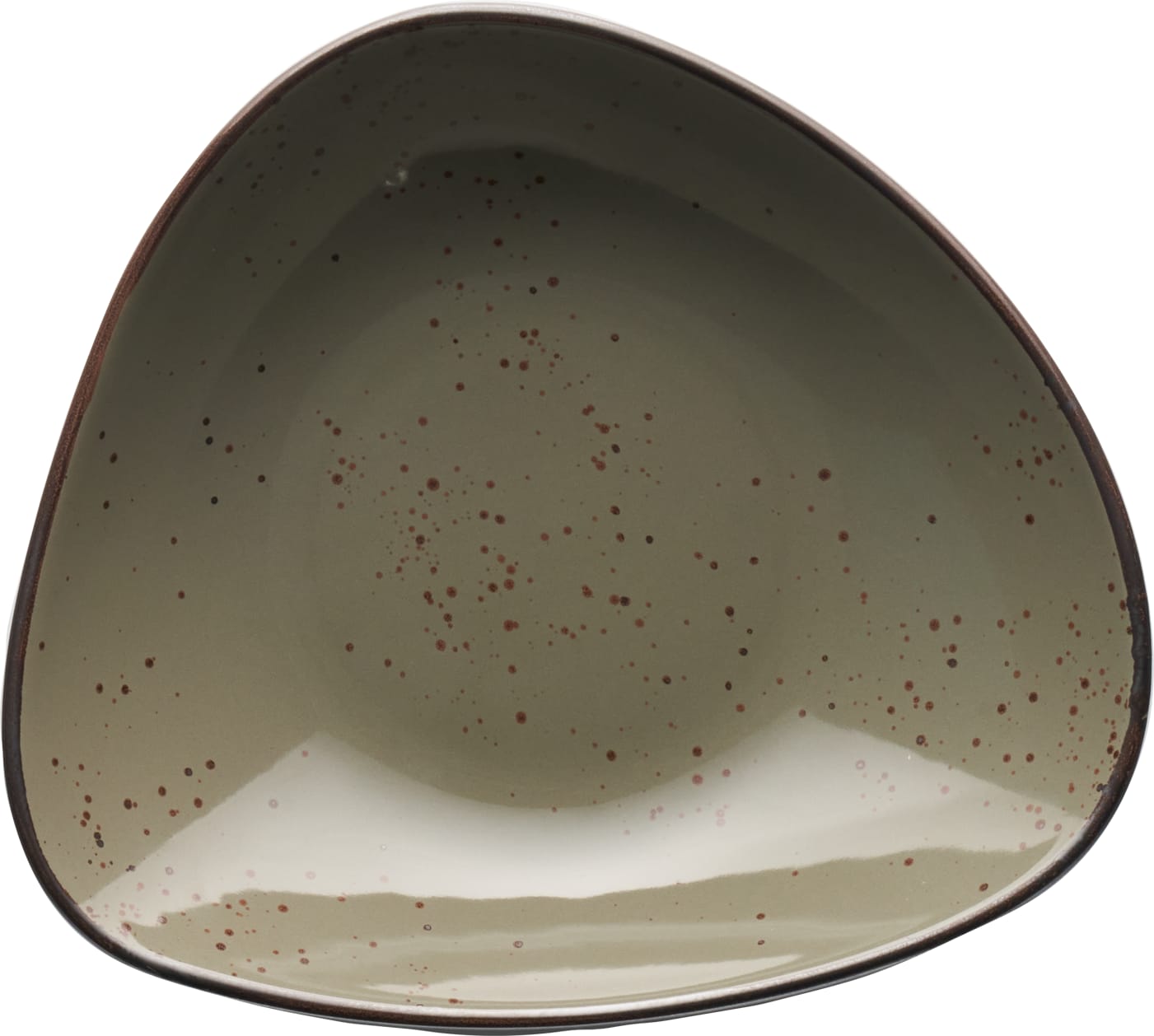 International Tableware SH-18-GS Splash Stoneware Green Smoke w/Dark Brown Bowl 12.5oz