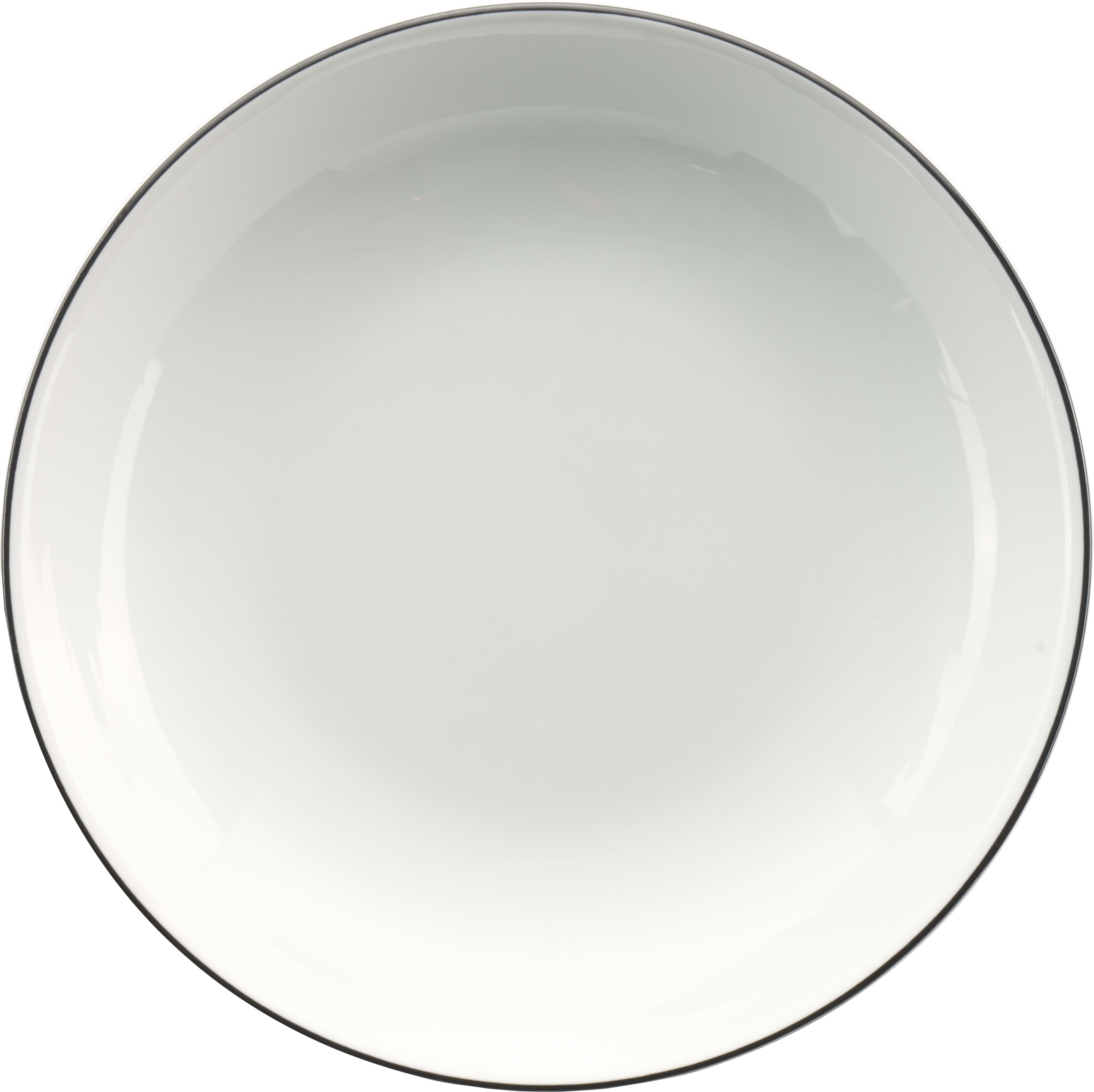International Tableware TB-110-BL Torino Bistro Porcelain EW w/Black Pasta Bowl (40oz)