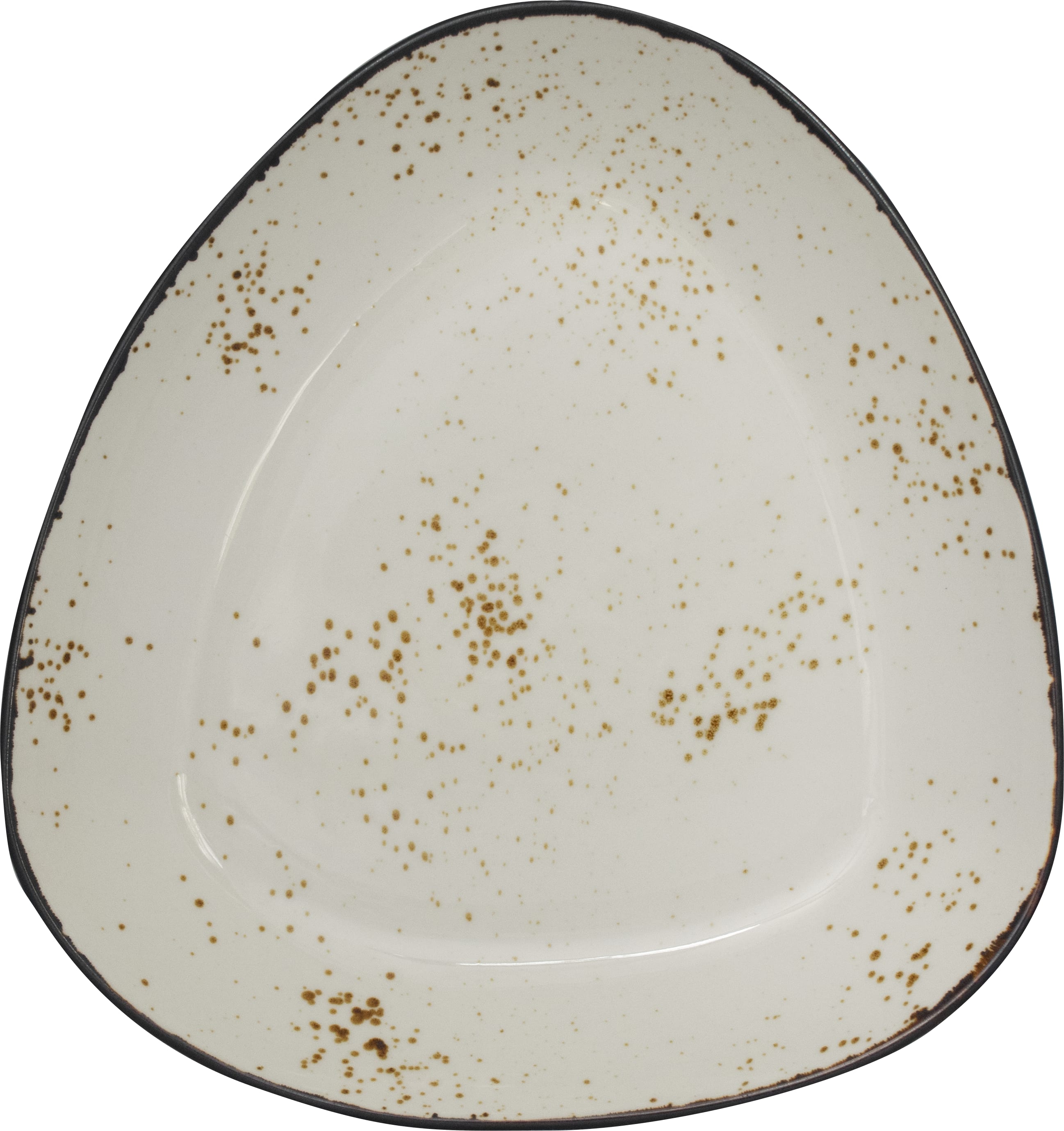 International Tableware SH-120-CR Splash Stoneware Crème w/Dark Brown Bowl 32oz