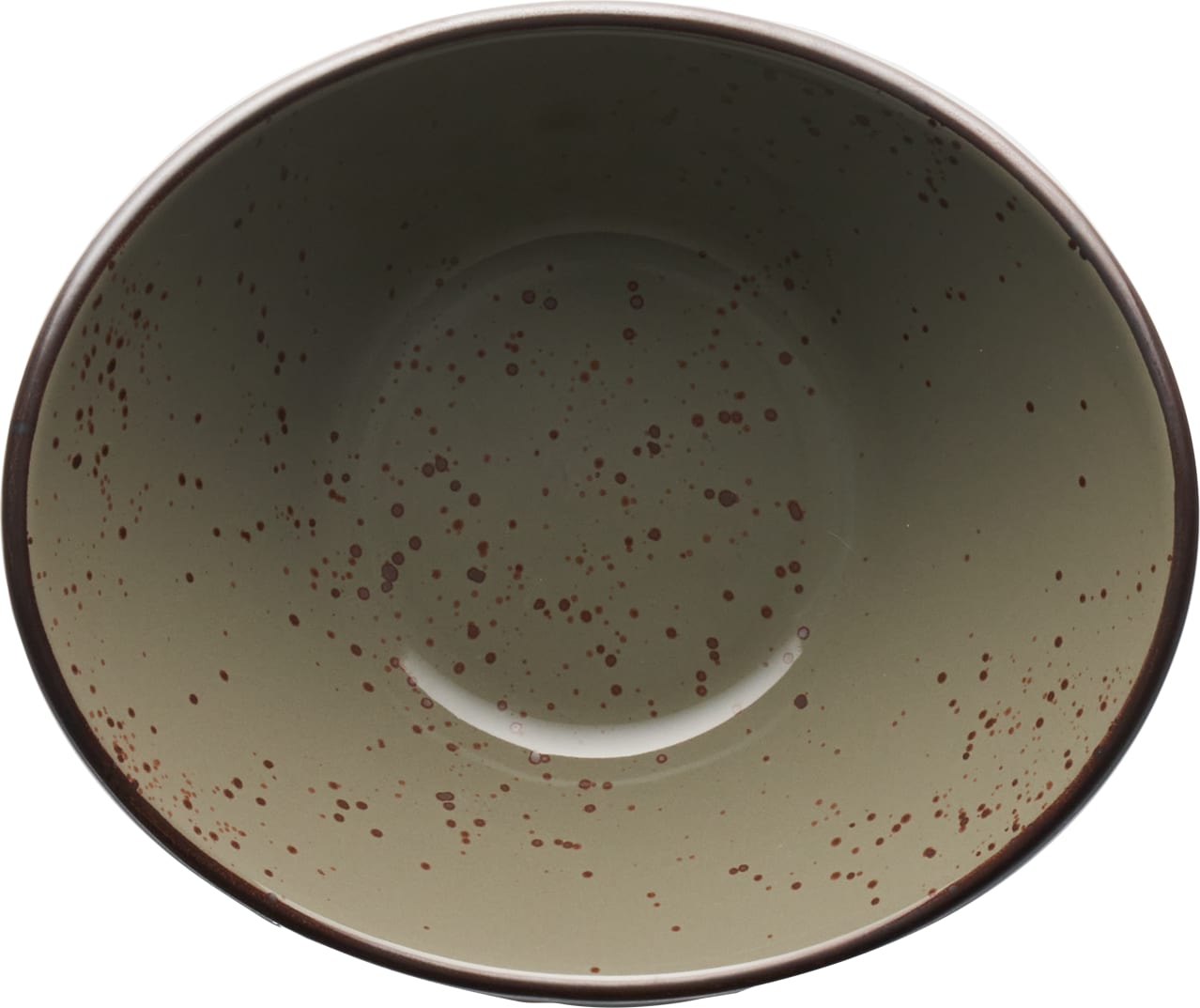 International Tableware SH-922-GS Splash Stoneware Green Smoke w/Dark Brown Oval Bowl (12oz)