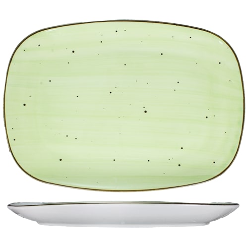 International Tableware RT-14-LI Rotana Stoneware Lime Platter 14" x 9-1/2"