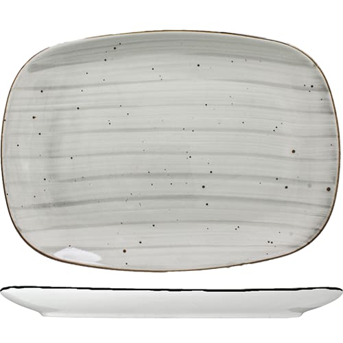 International Tableware RT-14-ST Rotana Stoneware Stone Platter 14" x 9-1/2"