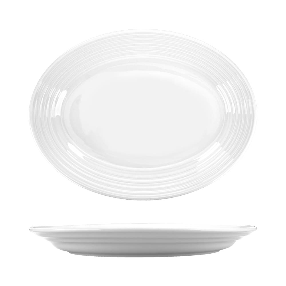 International Tableware MZ-150 Marzano Porcelain BW Platter 15" x 10-1/2"