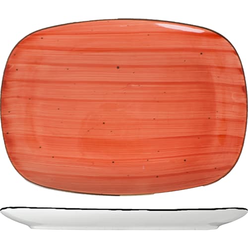 International Tableware RT-12-RU Rotana Stoneware Ruby Platter 12" x 9"