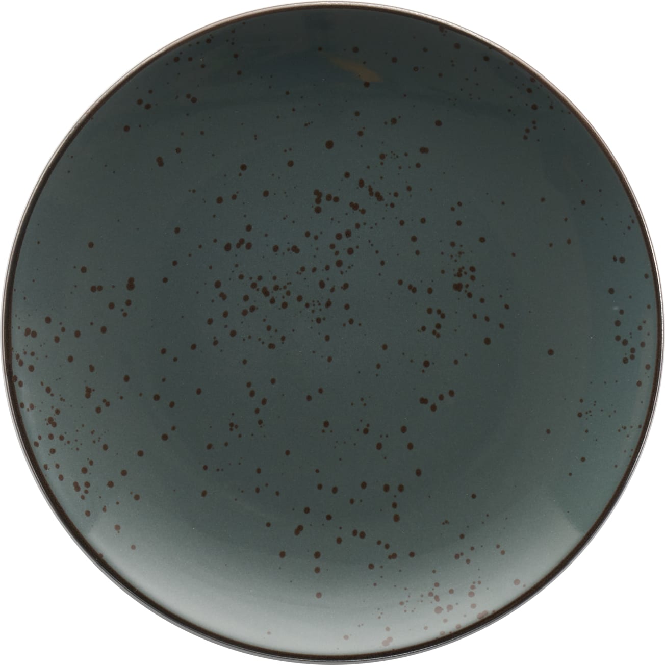 International Tableware SH-77-LN Splash Stoneware Lunar Blue w/Dark Brown Plate 7"