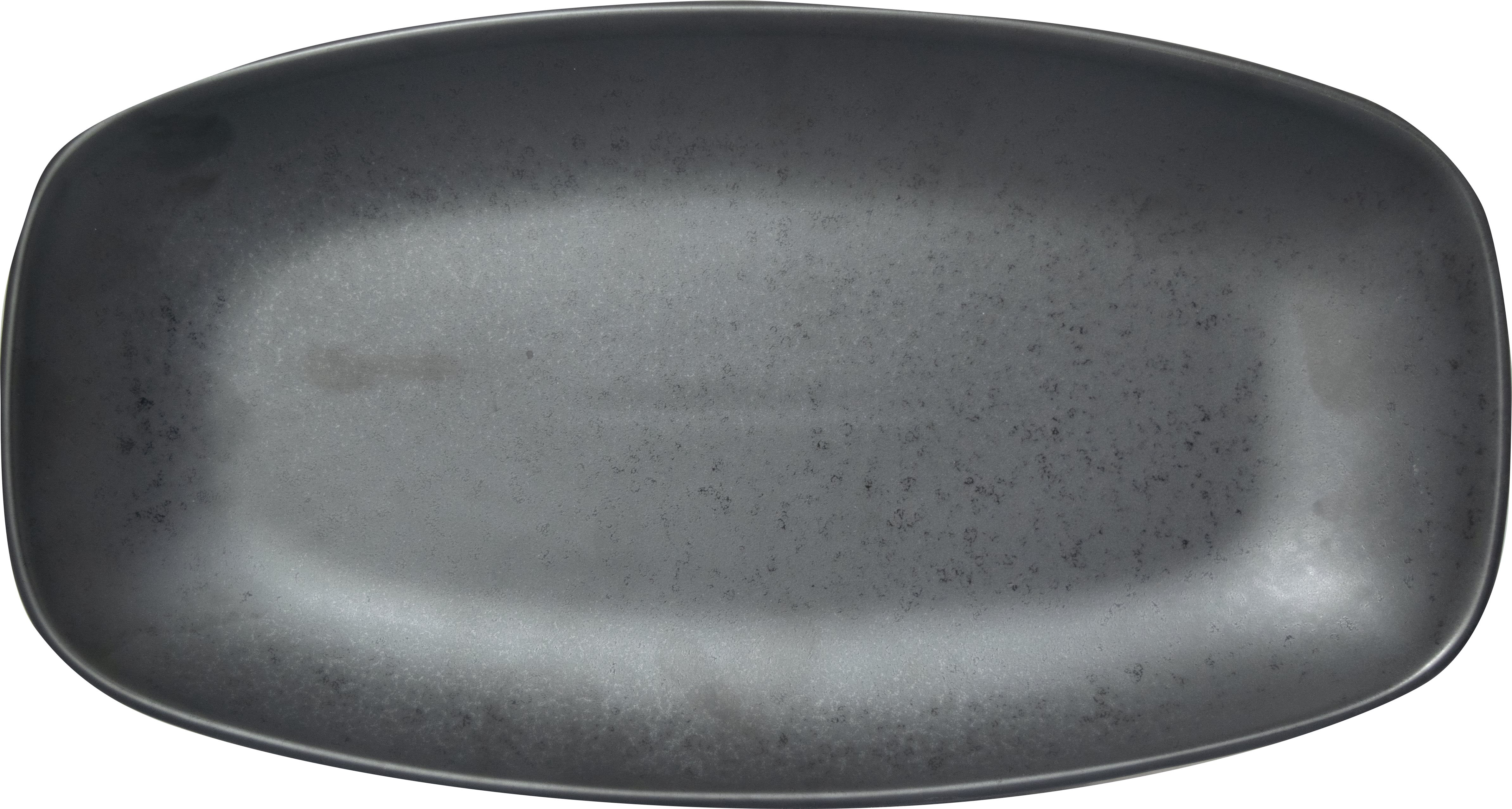 International Tableware AL-14-CS Alloy Stoneware Carbon Black Deep Platter 14"