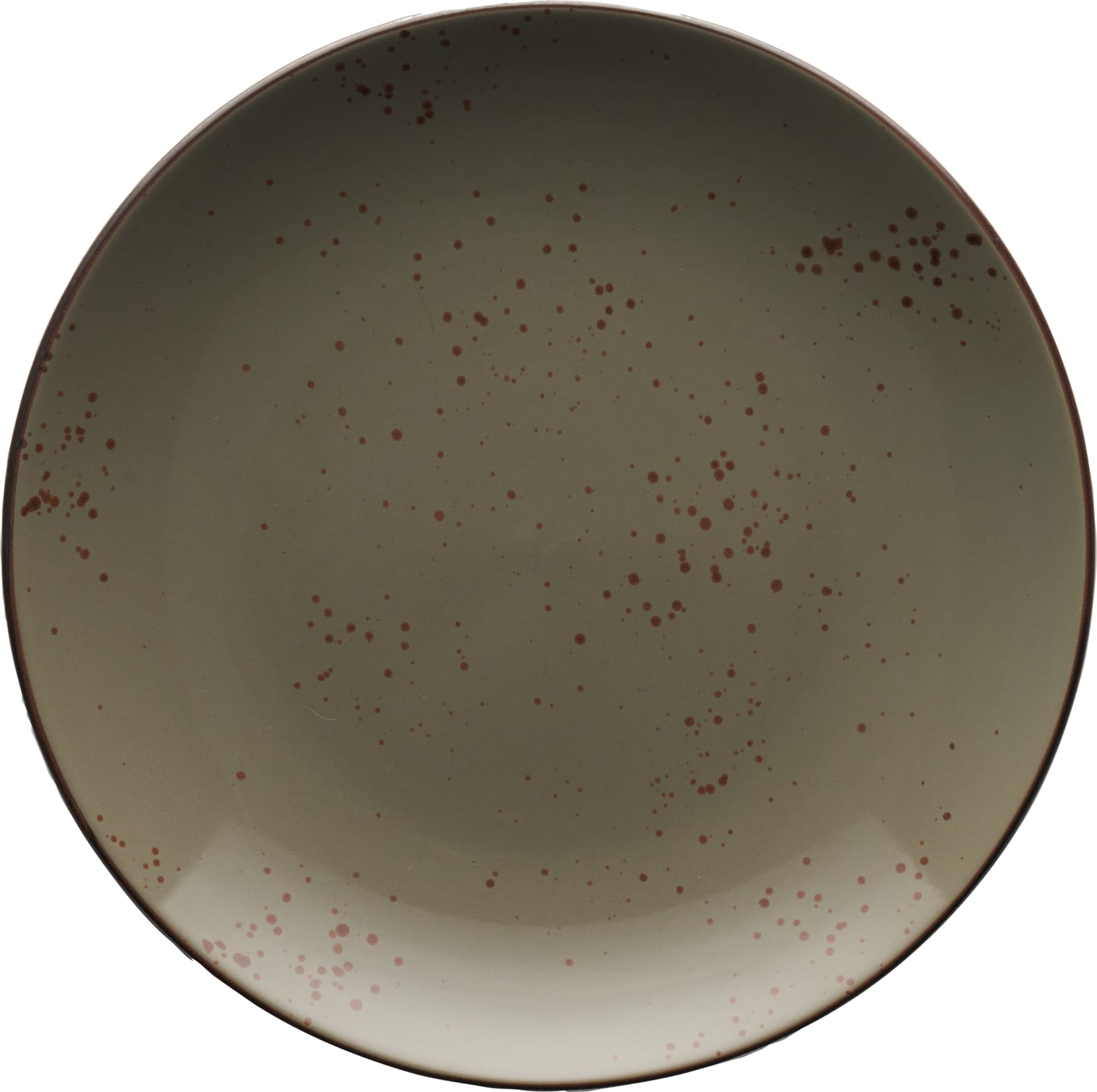 International Tableware SH-88-GS Splash Stoneware Green Smoke w/Dark Brown Plate 9"