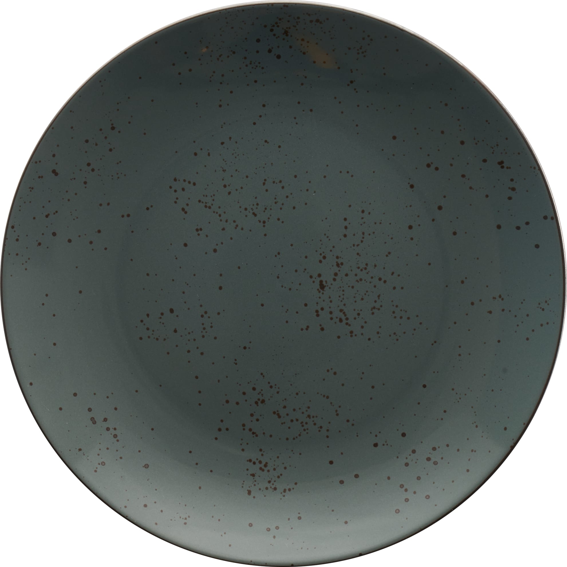 International Tableware SH-16-LN Splash Stoneware Lunar Blue w/Dark Brown Plate 10-1/2"