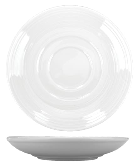 International Tableware MZ-2 Marzano Porcelain BW Saucer Double Well 6"
