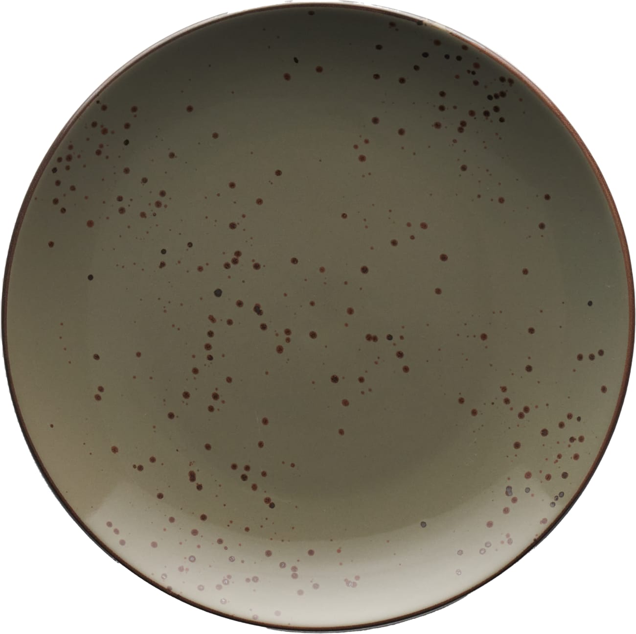 International Tableware SH-77-GS Splash Stoneware Green Smoke w/Dark Brown Plate 7"