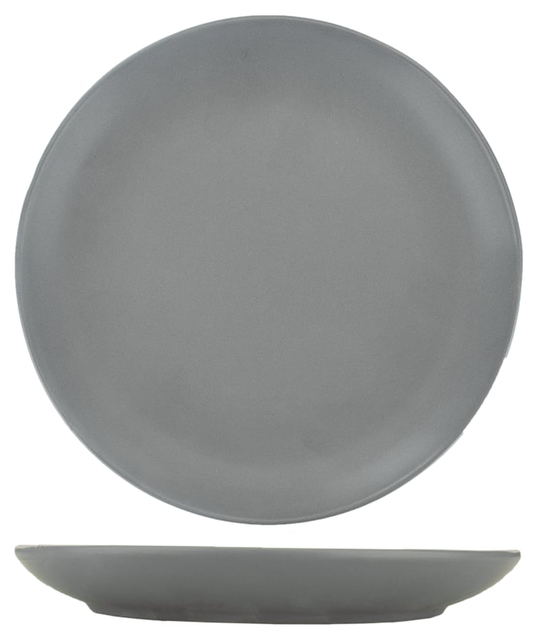 International Tableware TN-307-MG Torino Porcelain Matte Grey Deep Coupe Plate 7-7/8"
