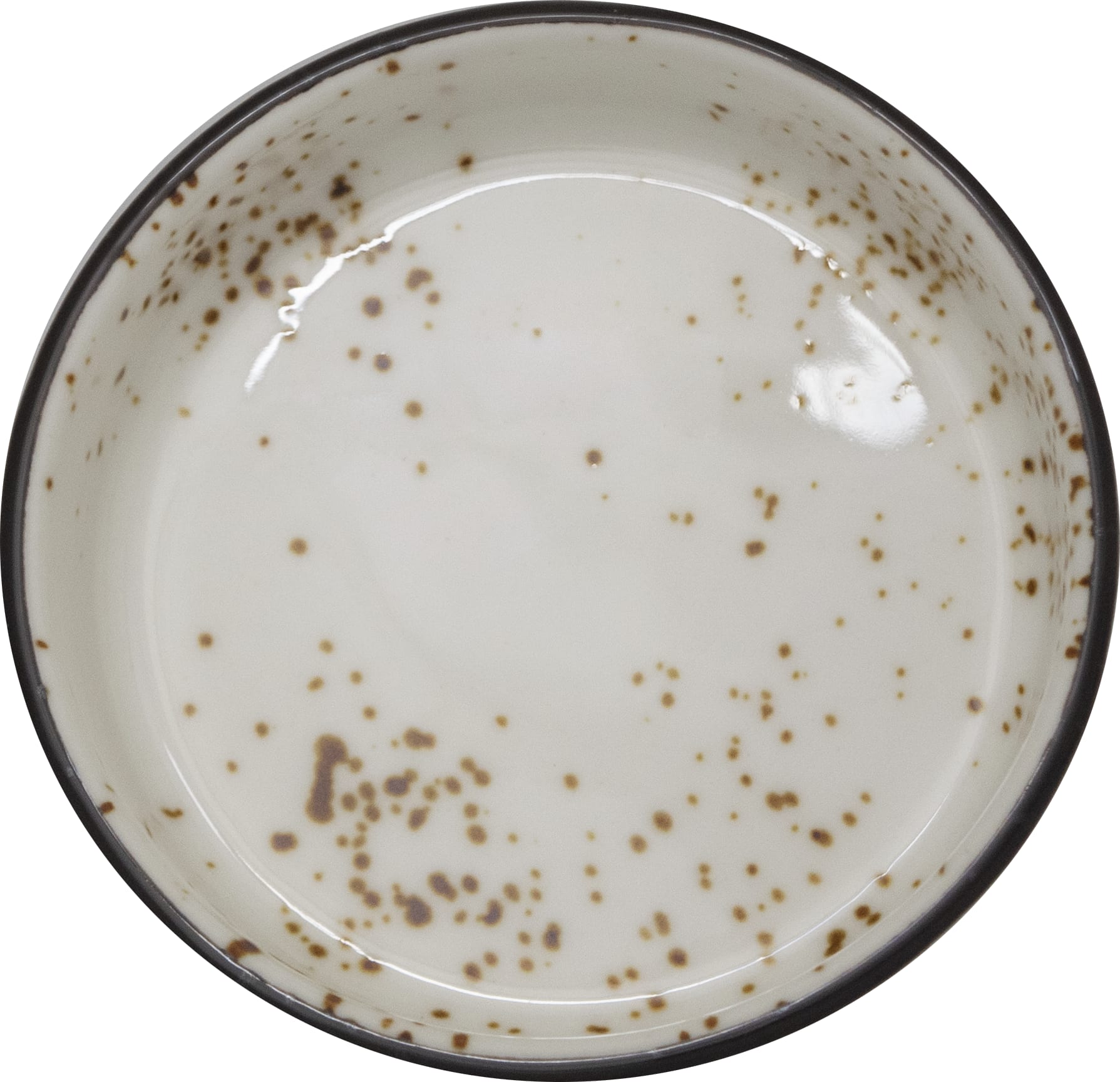 International Tableware SH-44-CR Splash Stoneware Cr√®me w/Dark Brown Sauce DIsh (2oz)