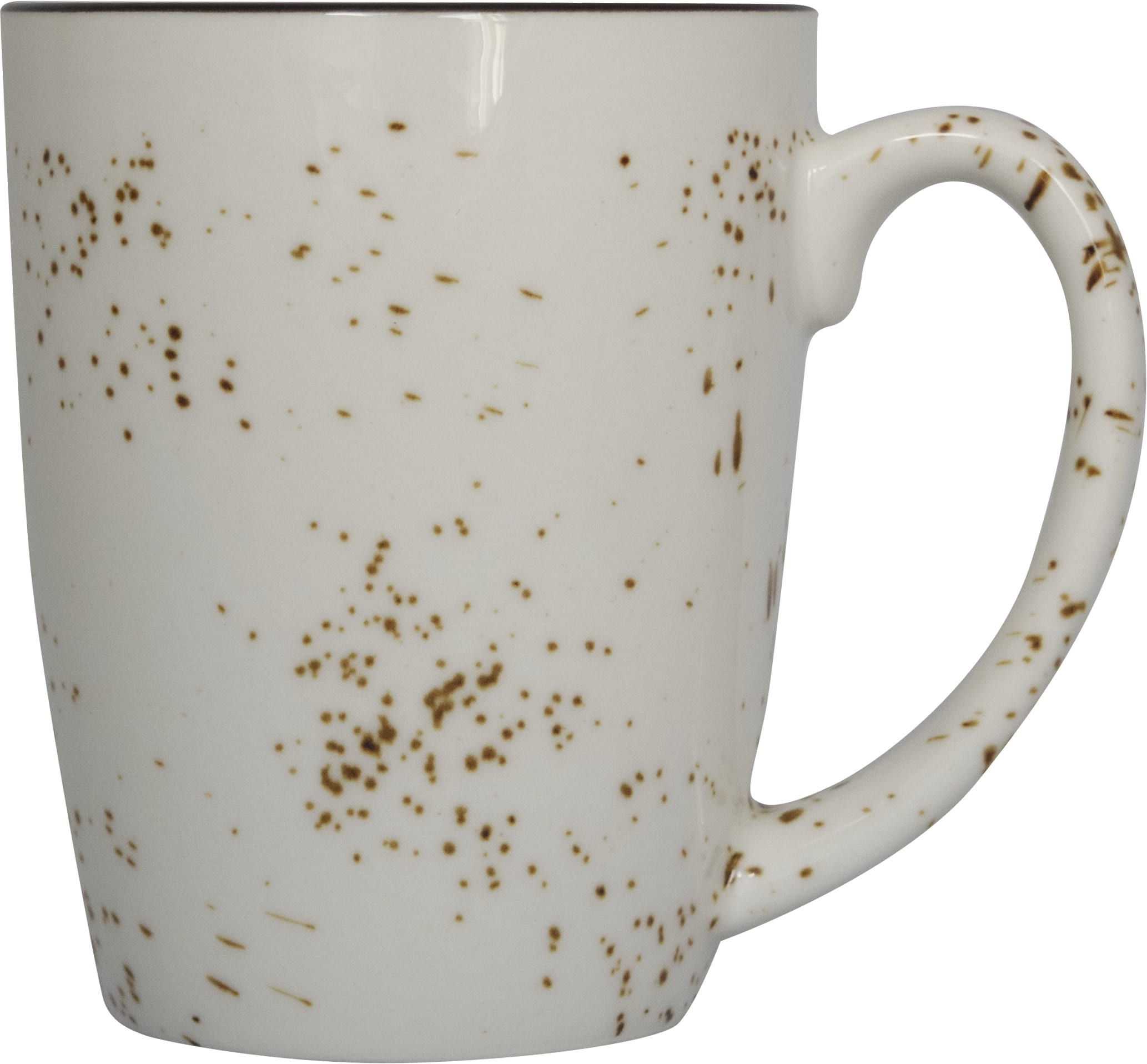 International Tableware 8481-CR Splash Stoneware Crème w/Dark Brown Cup (11oz)