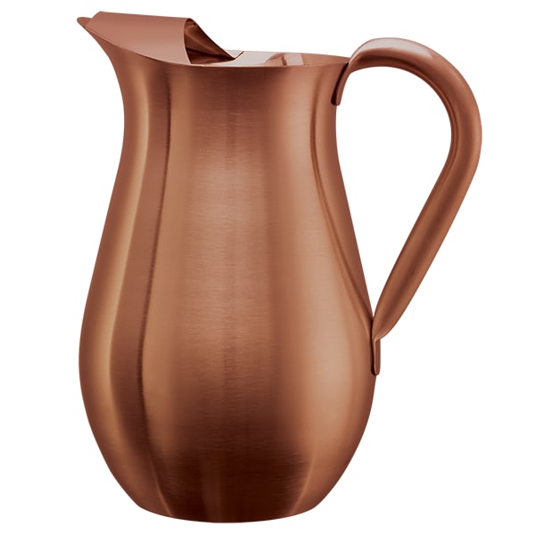 Service Ideas WPB2BSRG Pitcher with Ice Guard, Bell Shaped, 2 L, 67.6 Ounces, Stainless Steel, Rose Gold