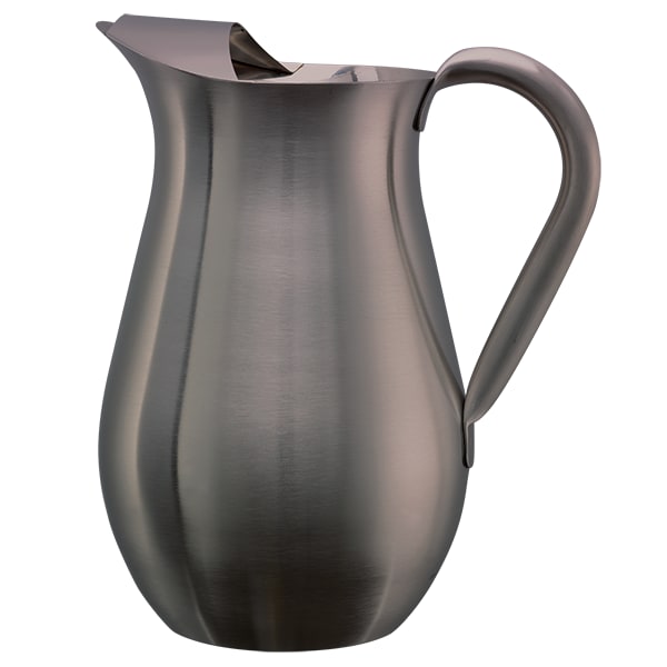 Service Ideas WPB2BSDT Pitcher with Ice Guard, Bell Shaped, 2 L, 67.6 Ounces, Stainless Steel, Dark Tungsten