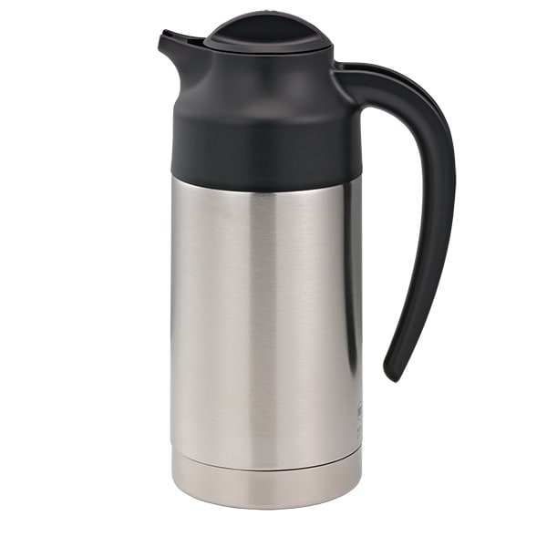 Service Ideas S2SN70 SteelVac Creamer, Steel Base, Stainless Vacuum Insulated Carafe, 0.7 Liter, Brushed Stainless