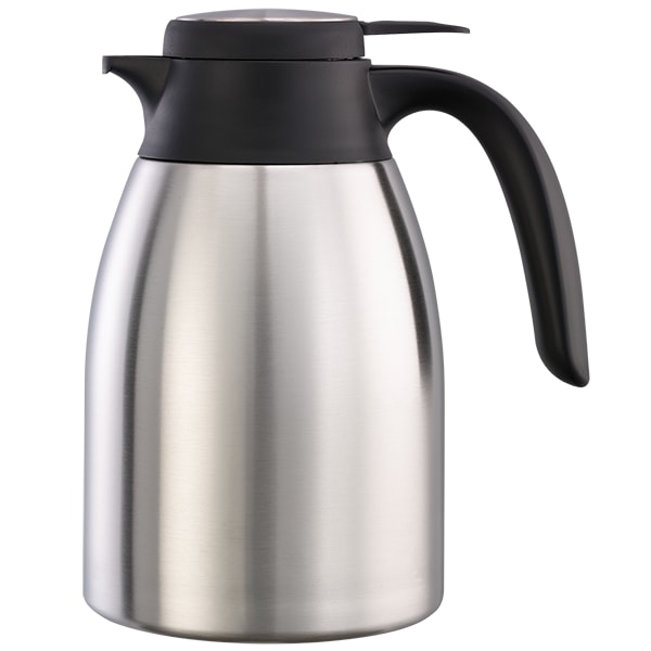 Service Ideas FCC12SS Flow Control Server, Vacuum Insulated, 1.2 Liter (40.5 Ounces), Stainless Steel/Black