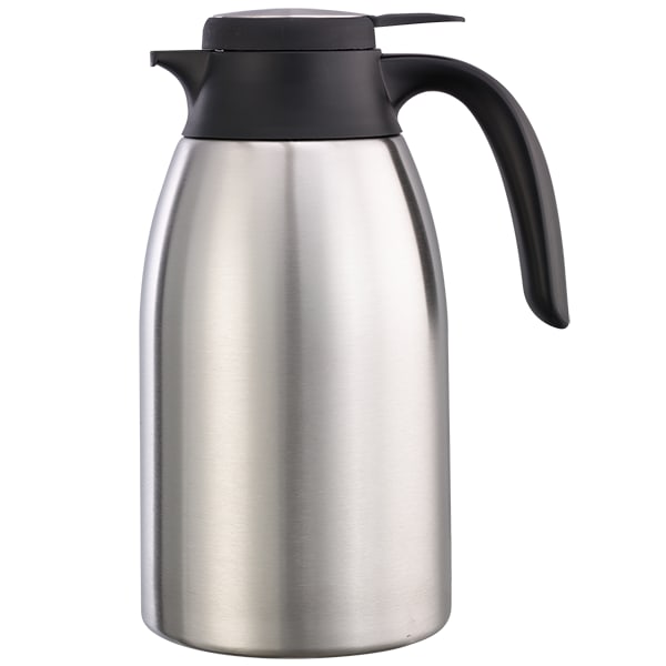 Service Ideas FCC16SS Flow Control Server, Vacuum Insulated, 1.6 Liter (54 Ounces), Stainless Steel/Black