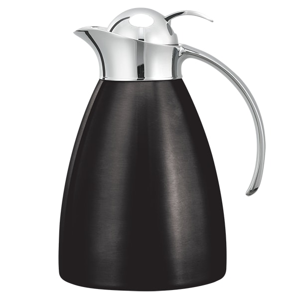 Service Ideas MAR10BSPBBX Marquette Series, Vacuum Insulated Carafe, Push Button, Stainless Vacuum, 33.8 Ounce, Black Onyx