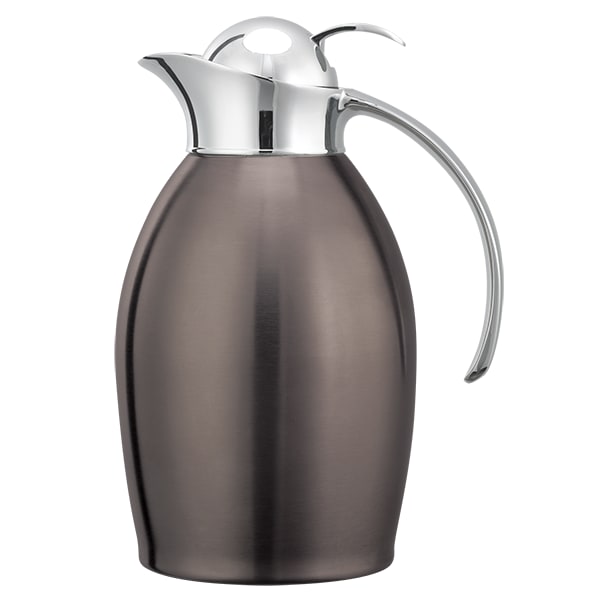 Service Ideas NIC10BSPBDT Nicollet Series, Vacuum Insulated Carafe, Push Button, Stainless Vacuum, 33.8 Ounce, Dark Tungsten