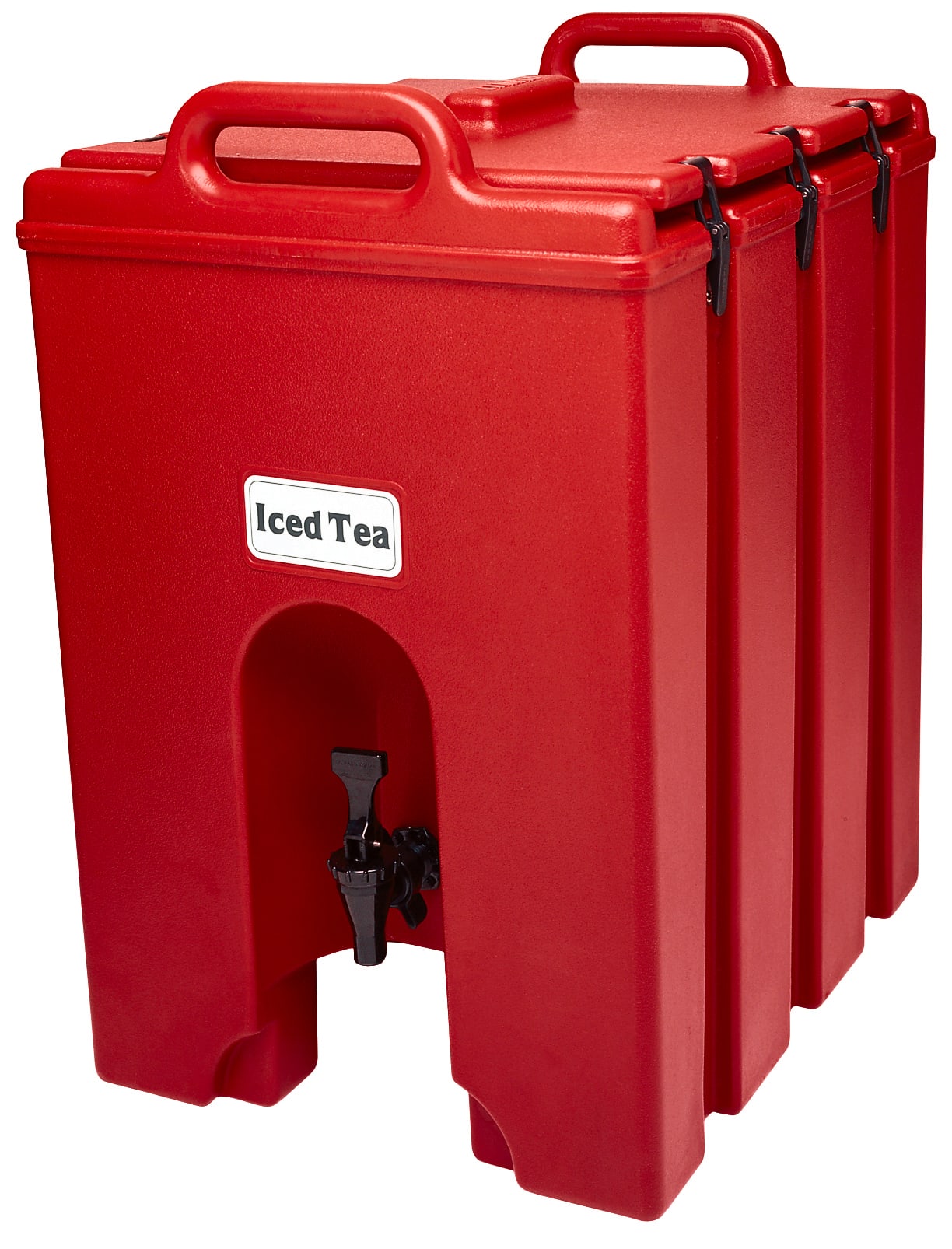 Cambro 1000LCD158 Camtainer Insulated Beverage Dispenser, 10 Gallon Capacity, Hot Red