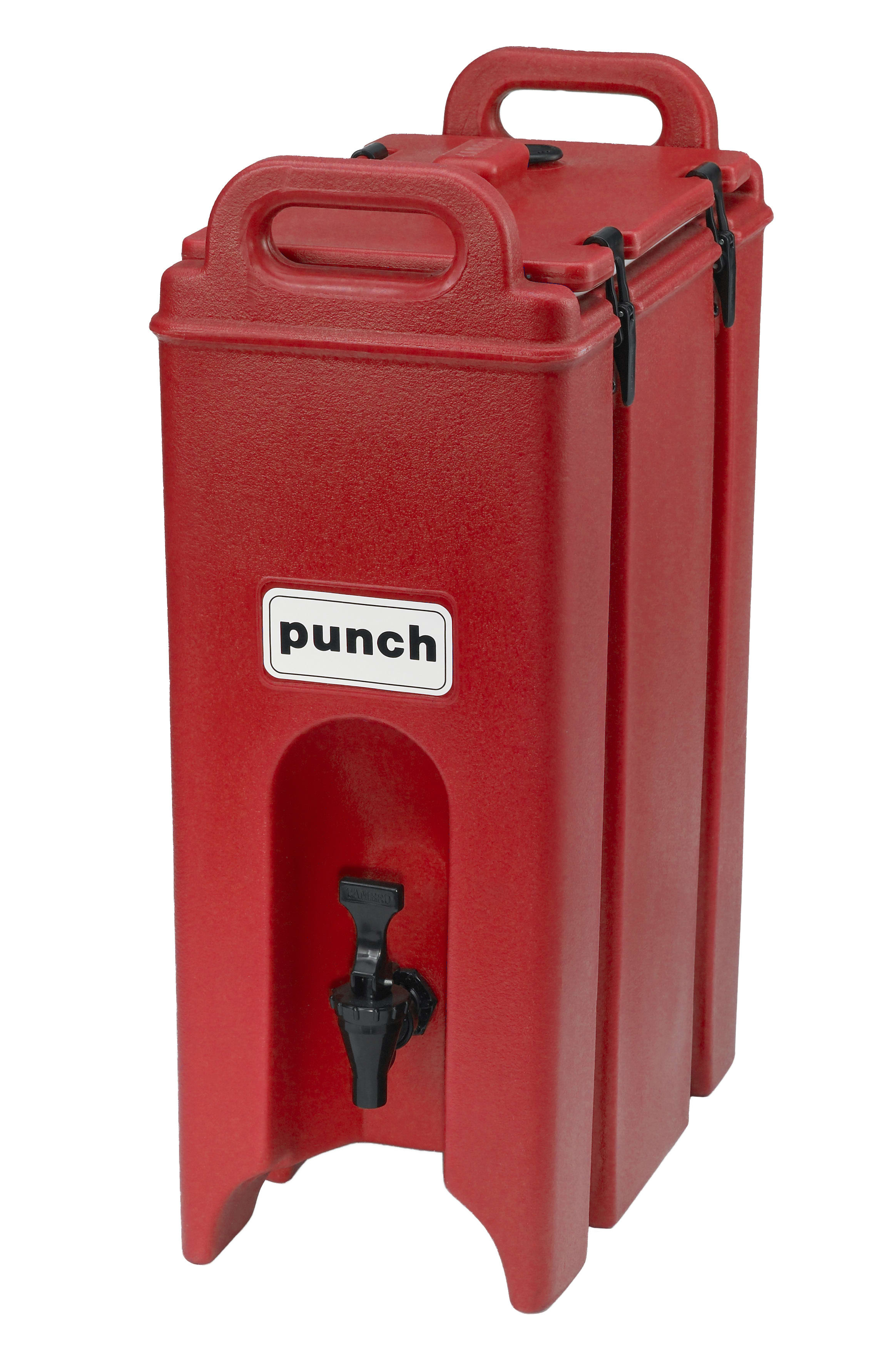 Cambro 500LCD158 Camtainer Insulated Beverage Dispenser, 5 Gallon Capacity, Hot Red