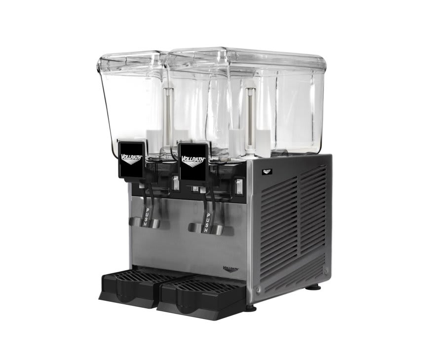 Vollrath VBBD2-37-S Refrigerated Beverage Dispenser with (2) 3.2-Gallon Bowls and Stirring Paddle Circulation