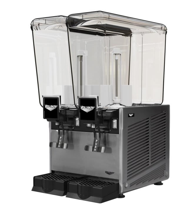 Vollrath VBBE2-37-S Refrigerated Beverage Dispenser with (2) 5.3-Gallon Bowls and Stirring Paddle Circulation