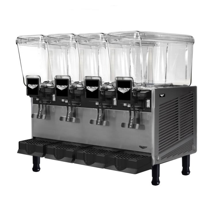 Vollrath VBBD4-37-F Refrigerated Beverage Dispenser with (4) 3.2-Gallon Bowls and Fountain Spray Circulation