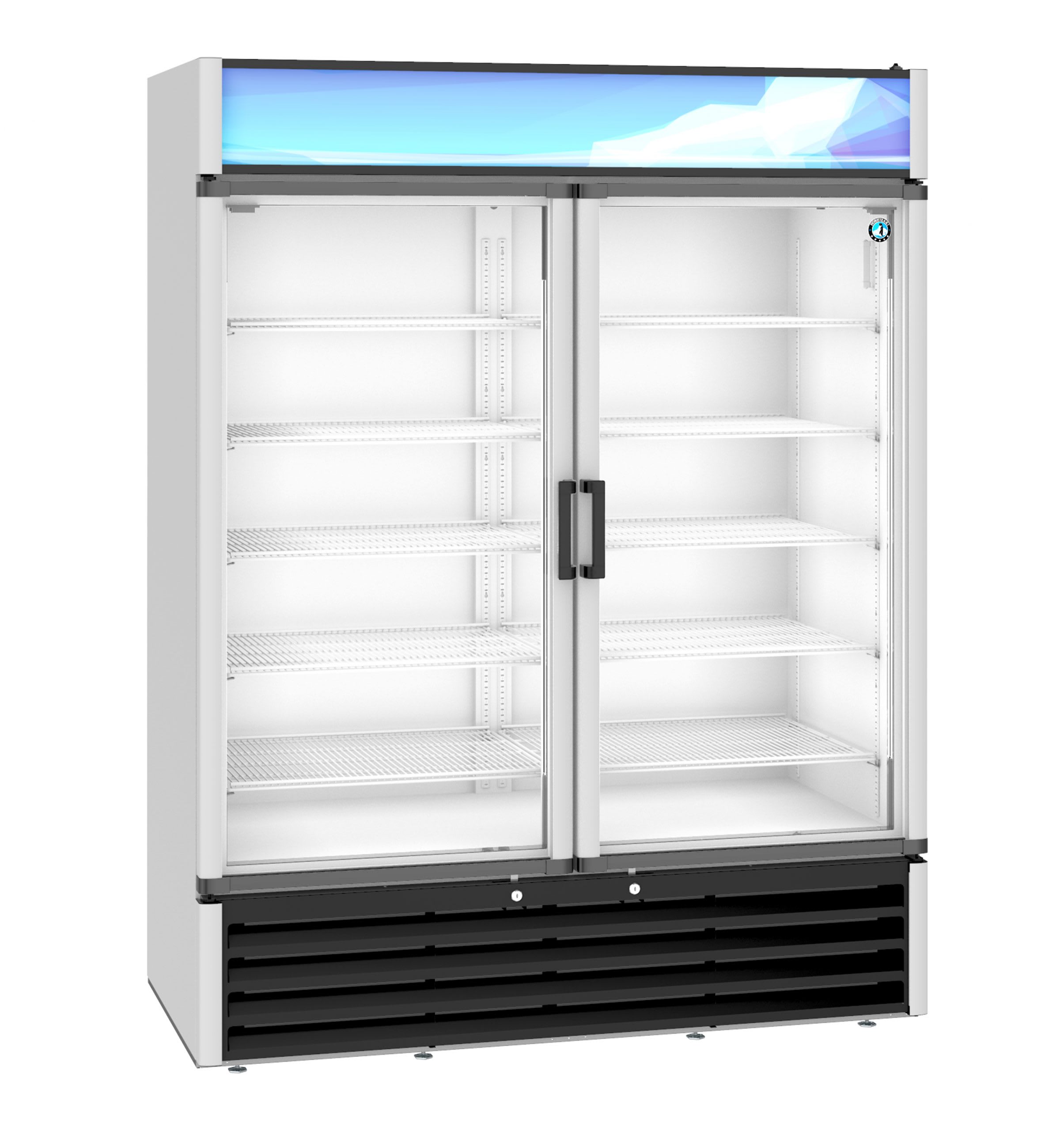 Outlet Hoshizaki RM-49-HC Refrigerator, Two Section Glass Door Merchandiser