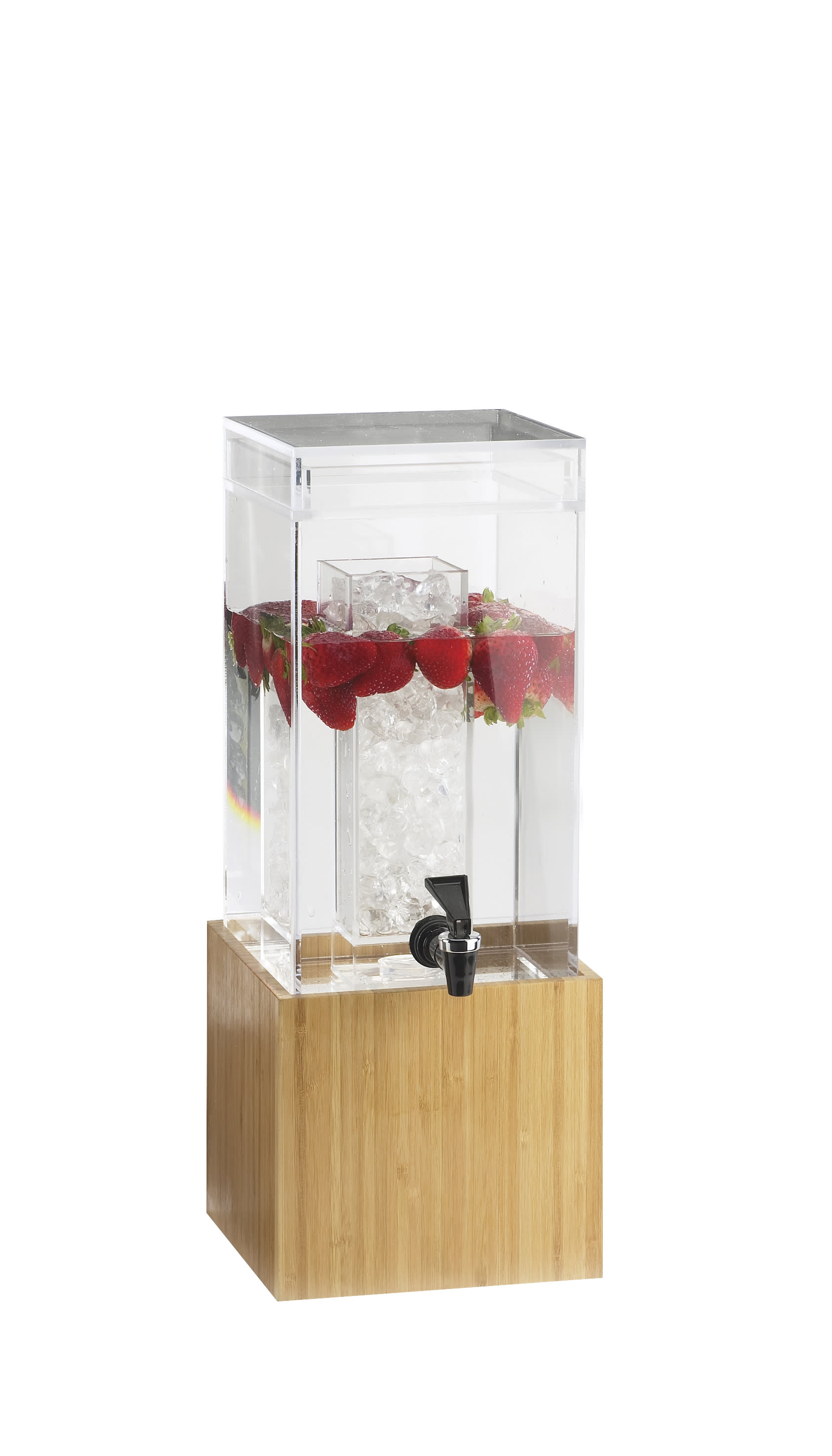 Cal-Mil 1527-1-60 Bamboo 1.5 Gallon Beverage Dispenser With Ice Chamber