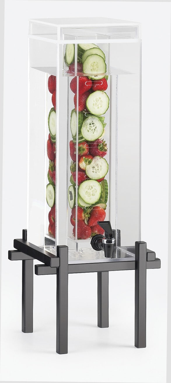 Cal-Mil 1132-3INF-13 One By One Black 3 Gallon Beverage Dispenser With Infusion Chamber