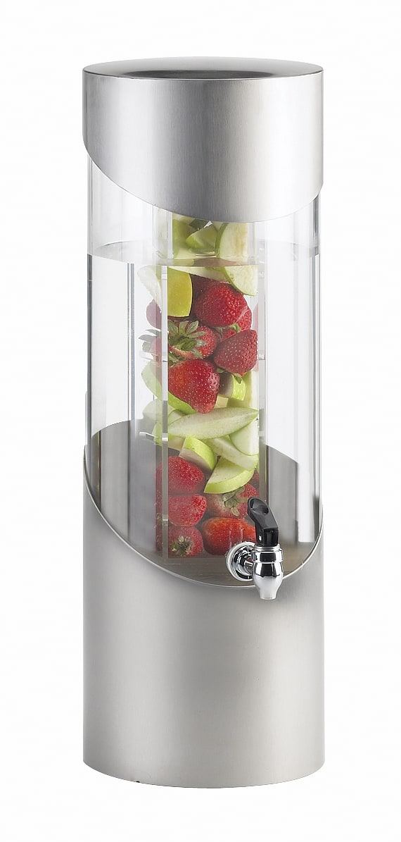 Cal-Mil 1990-3INF-55 3 Gallon Round Stainless Steel Beverage Dispenser With Infusion Chamber