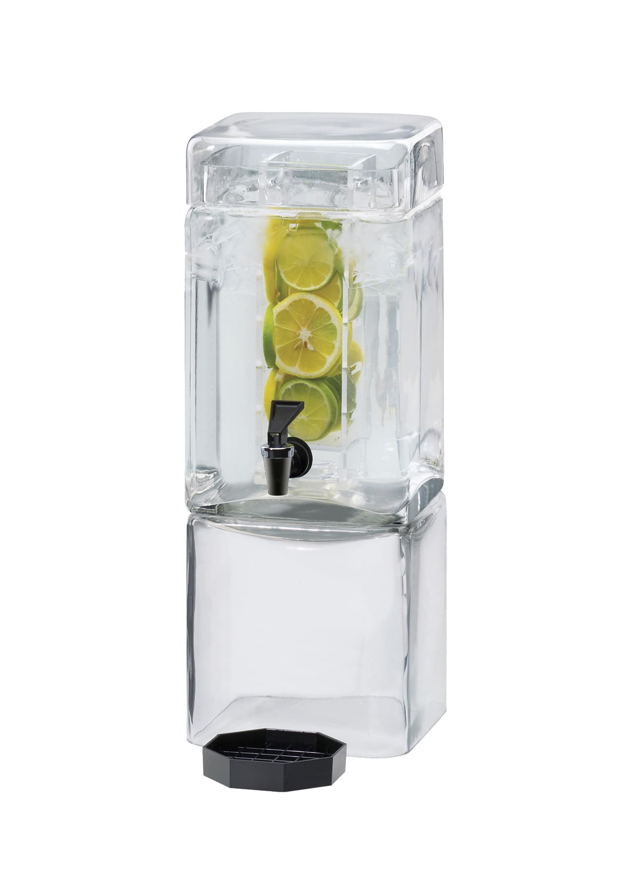 Cal-Mil 1112-1INF 1.5 Gallon Square Glass Beverage Dispenser With Infusion Chamber