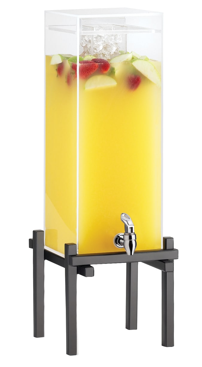 Cal-Mil 1132-3-13 One By One Black 3 Gallon Beverage Dispenser With Ice Chamber