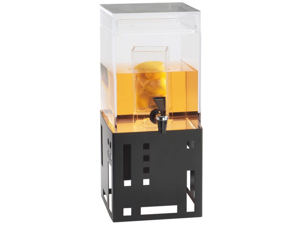 Cal-Mil 1602-1INF-13 Squared 1.5 Gallon Black Beverage Dispenser With Infusion Chamber