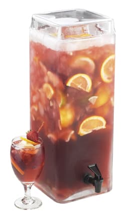Cal-Mil 1733-3 3 Gallon Square Glass Beverage Dispenser And Infusion Jar