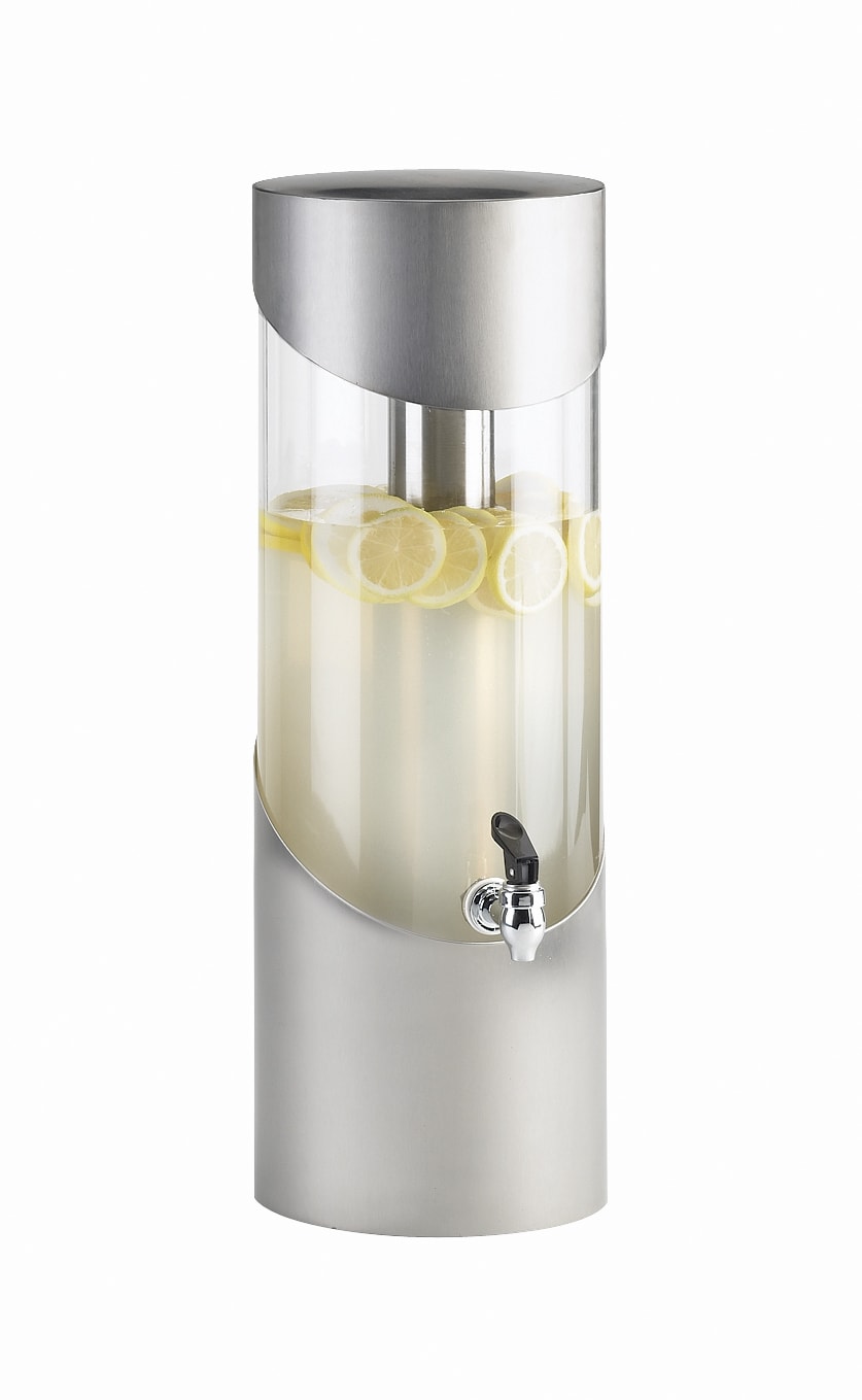 Cal-Mil 1990-3-55 3 Gallon Round Stainless Steel Beverage Dispenser With Ice Chamber