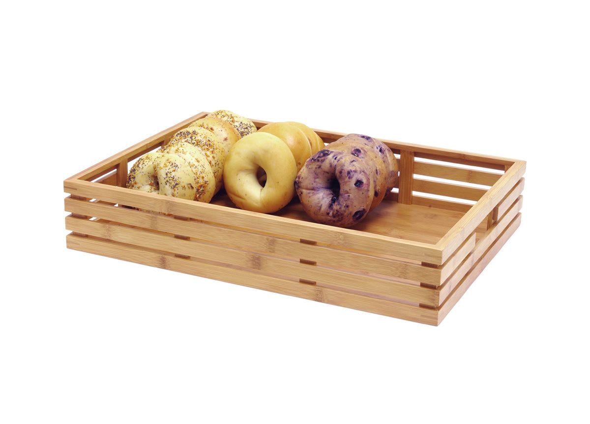 Front of the House BHO063BBB20 Full Size Bamboo Basket - Shallow