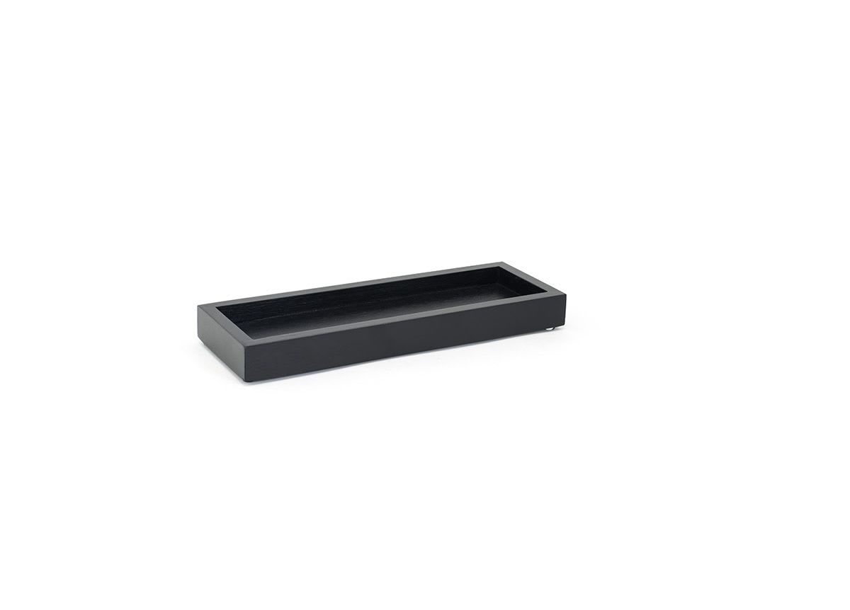 Front of the House RTR024BKW22 10" x 3.5" Bamboo Tray - Black