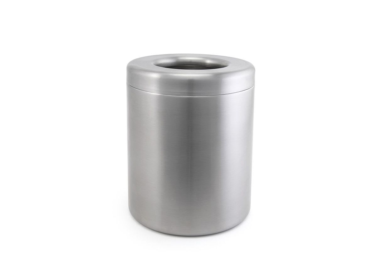 Front of the House BHO045BSS21 5.75" Round Brushed Stainless Table Top Waste Bin - 86 oz - Silver