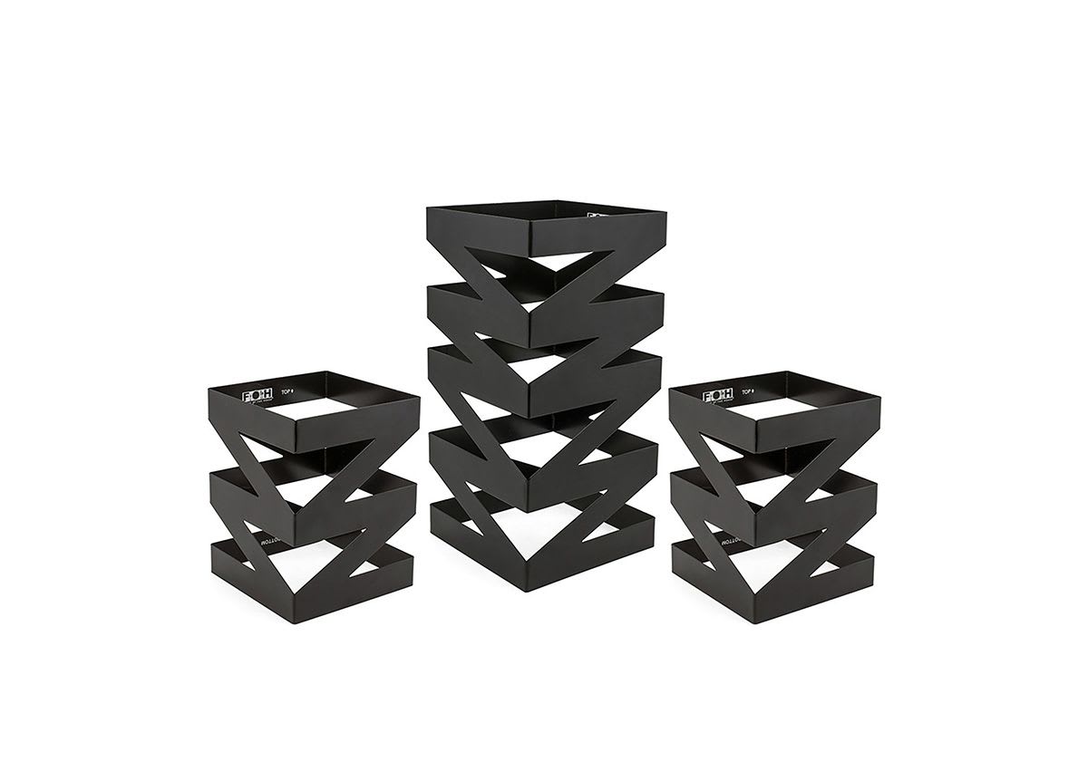 Front of the House BRI006BKI28 Zig Zag Risers - Set of 3 - Matte Black