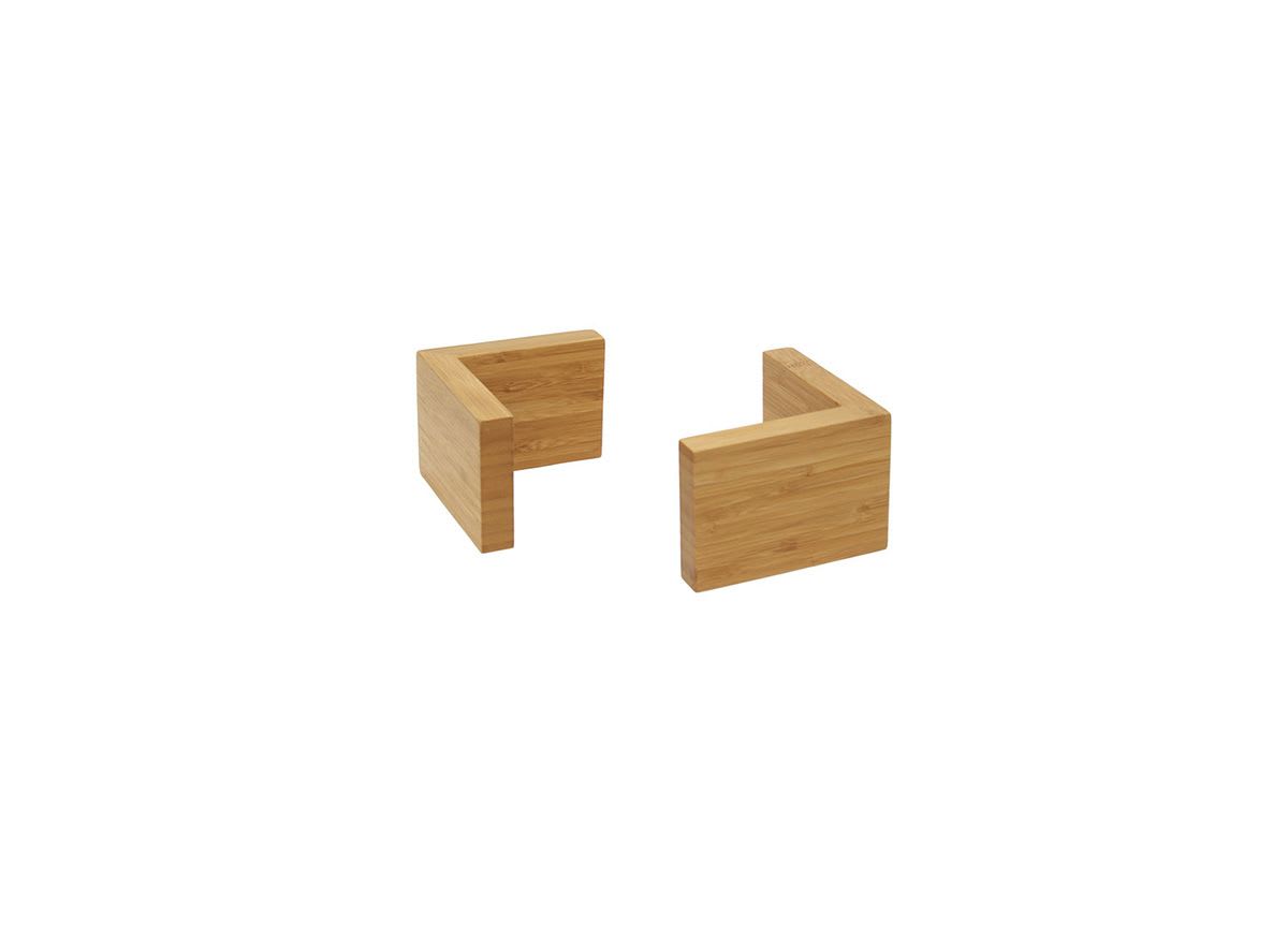 Front of the House BHO033BBB20 3" Bamboo L Risers - Set of 4 - Natural