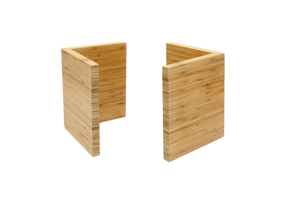 Front of the House BHO062BBB20 9" Bamboo L Risers - Set of 2 - Natural